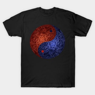 Blue And Red Yin Yang T-Shirt